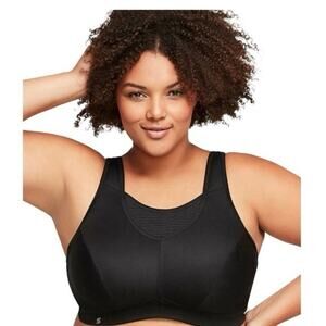 Glamorise Sports Bra Full Figure No-Bounce Camisole Elite Black Size 34 DD